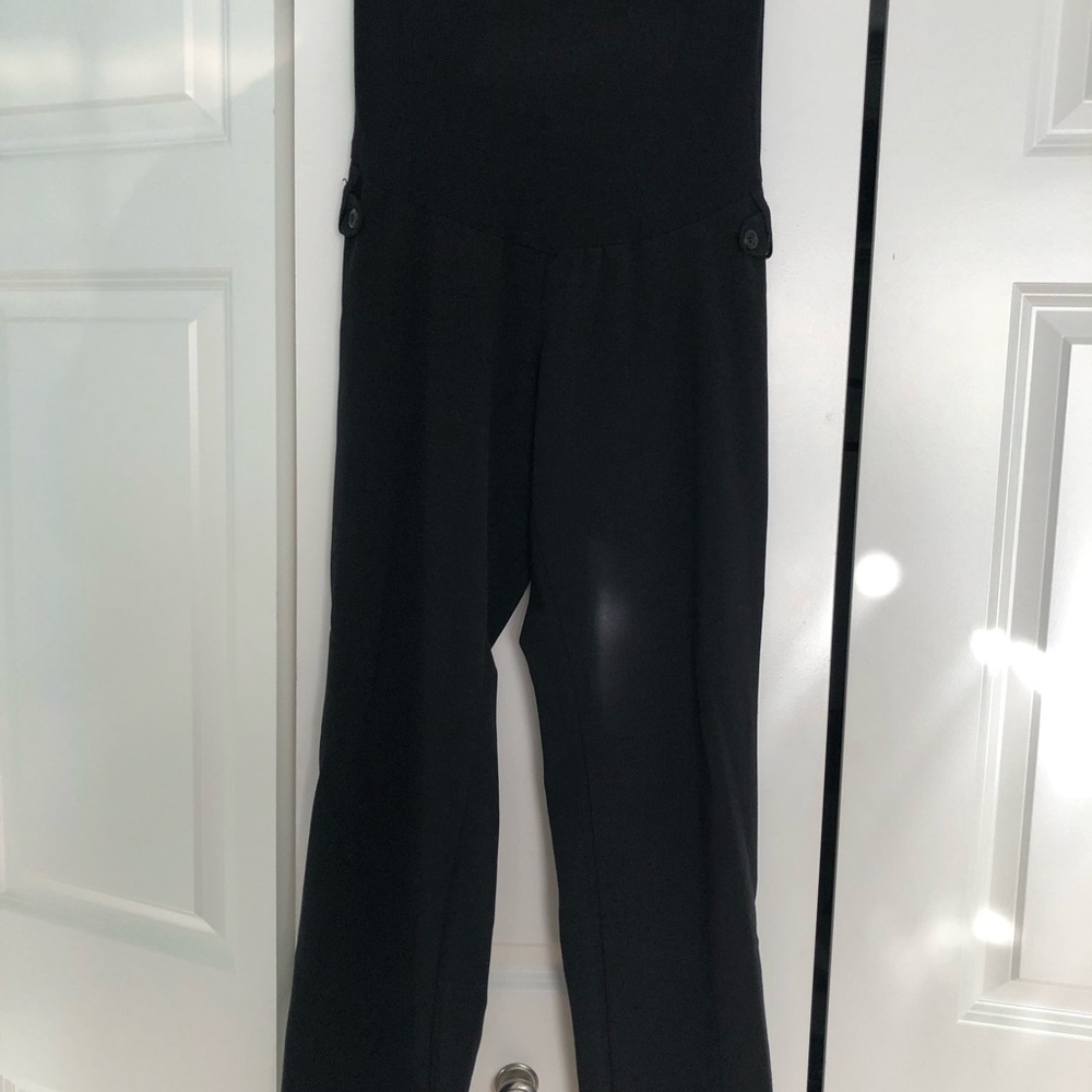 Motherhood Black Maternity Jumpsuit Pants with Button Detail